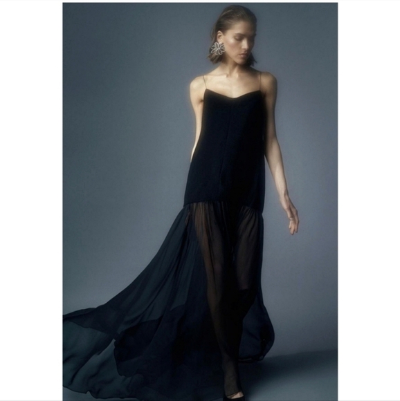 Zara Dresses & Skirts - Zara Mulberry Silk Dress Black Size M